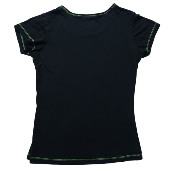 Y2K Itty Bitty Kitty Bling Glitter Bone Chilling Top Sz S - Picture 3 of 6